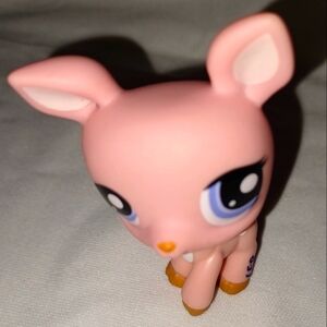 Littlest Pet Shop Authentic Pink Deer With Purple Eyes Figurine #1414